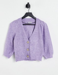 Кардиган пастельно-сиреневого оттенка с V-образным вырезом и объемными рукавами Noisy May Lilje-Фиолетовый цвет