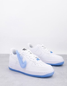Белые меняющие цвет кроссовки с синей отделкой Nike Air Force 1 LX-Белый