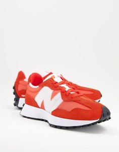 Красно-белые кроссовки New Balance 327-Красный