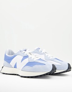 Светло-голубые кроссовки New Balance 327-Голубой