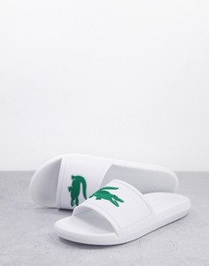 Белые шлепанцы Lacoste Croco-Белый