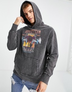 Худи черного цвета с принтом группы "Led Zeppelin" Topman-Черный цвет