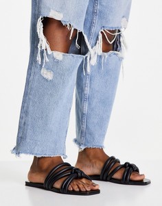 Черные сандалии с круглыми ремешками и двойным узлом Topshop Penny-Черный цвет