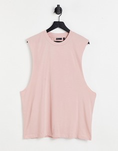 Бледно-розовая свободная майка ASOS DESIGN-Розовый цвет