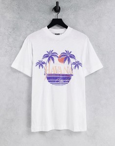 Кремовая футболка с принтом "Havana" Reclaimed Vintage Inspired-Белый