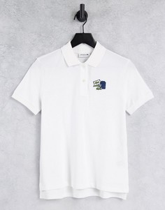 Белая футболка-поло с логотипом Lacoste-Белый