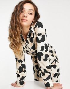 Платье-рубашка с принтом и поясом Vero Moda-Белый