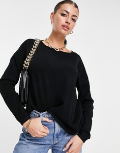 Черный трикотажный пуловер с длинными рукавами Only Brenda-Черный цвет