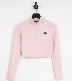Розовый укороченный лонгслив с молнией длиной 1/4 The North Face – эксклюзивно для ASOS-Розовый цвет