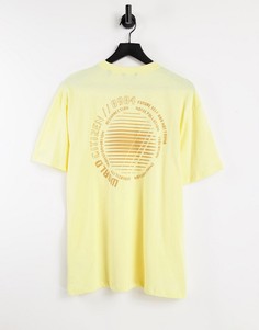 Желтая oversized-футболка из органического хлопка с принтом на спине Only & Sons-Желтый
