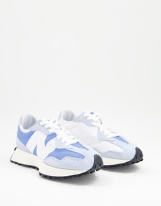 Бело-синие кроссовки премиум-класса New Balance 327-Голубой