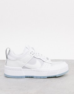 Белые с серым кроссовки Nike Dunk Low Disrupt-Белый
