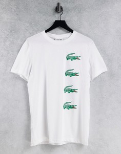 Футболка с принтами логотипа Lacoste Sport-Белый