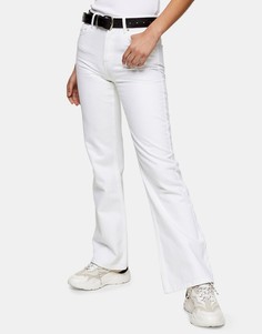 Белые расклешенные джинсы в стиле 90-х Topshop-Белый