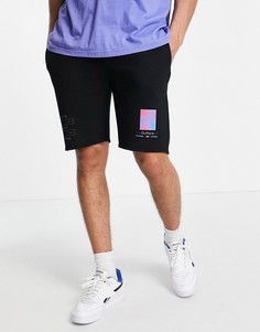 Черные шорты с принтом "Discovery" от комплекта Topman-Черный цвет