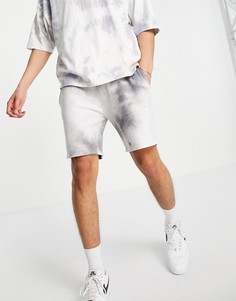 Серые шорты с принтом тай-дай (от комплекта) Topman-Серый