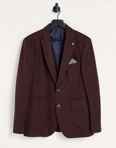 Бордовый блейзер из фактурной ткани пике Burton-Красный