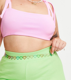 Золотистый ремень-цепочка с цветными звеньями ASOS DESIGN Curve-Разноцветный