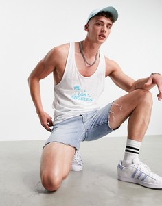 Белая майка-борцовка с принтом «Los Angeles» ASOS DESIGN-Белый