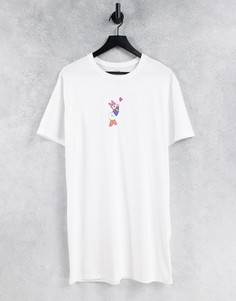 Белое платье-футболка с диснеевским персонажем Дейзи Дак-Белый Merch CMT LTD