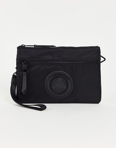 Черная сумка-кошелек с прорезиненным логотипом Versace Jeans Couture-Черный цвет