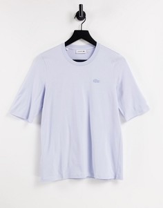 Розовая футболка в стиле oversized с логотипом Lacoste-Розовый цвет