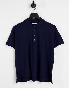 Темно-синяя футболка-поло в стиле oversized Lacoste-Темно-синий
