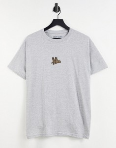 Oversized-футболка с вышивкой в виде овчарок HNR LDN-Серый Honour