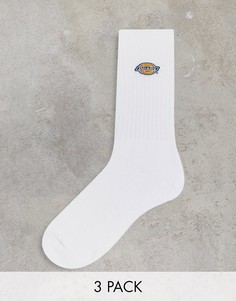 Набор из 3 пар белых носков с вышивкой Dickies Valley Grove-Белый