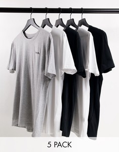 Набор из 5 черных футболок для дома Bench Durmi-Черный цвет