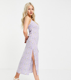 Сиреневое платье макси на бретельках с цветочным принтом Urban Threads Petite-Фиолетовый цвет