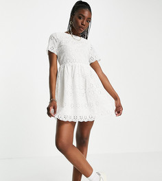 Белое платье мини с ажурной отделкой ришелье Urban Threads Tall-Белый