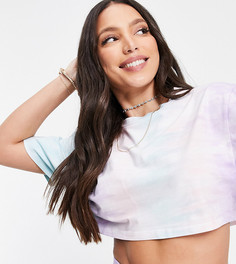 Укороченная футболка от комплекта с принтом тай-дай Urban Threads Tall-Разноцветный