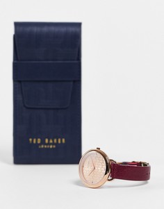 Часы из нержавеющей стали с кожаным ремешком Ted Baker-Красный