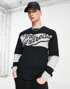 Черный лонгслив The Hundreds City-Черный цвет