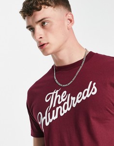 Бордовая футболка с наклоненным логотипом The Hundreds Forever-Красный