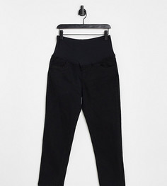 Черные эластичные джинсы в винтажном стиле со вставкой поверх живота Cotton:On Maternity-Черный цвет