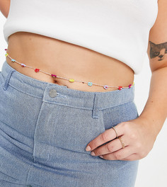 Бусы из бисера на талию с ромашками ASOS DESIGN Curve-Многоцветный