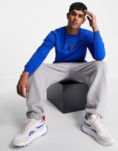 Свитшот с круглым вырезом и логотипом Calvin Klein Jeans-Голубой