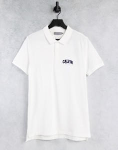 Футболка-поло узкого кроя Calvin Klein Jeans-Белый