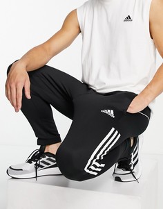 Черные джоггеры с тремя полосками adidas Training-Черный цвет