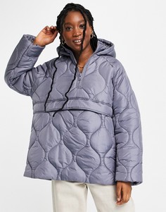 Голубой стеганый пуховик в стиле oversized ASOS DESIGN