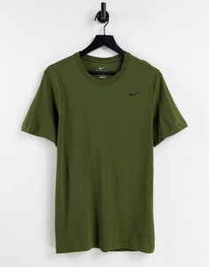Футболка цвета хаки Nike Training Dri-FIT-Зеленый цвет