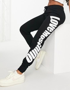 Черные джоггеры с волнистым логотипом Love Moschino-Черный цвет