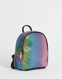 Разноцветный рюкзак с блестящей радужной отделкой Skinnydip