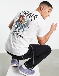 Белая футболка с принтом на спине Vans Flower Power-Белый