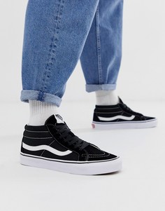 Черные кроссовки средней высота Vans SK8-Mid Reissue-Черный цвет