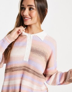 Джемпер в технике секционного окрашивания с воротником ASOS DESIGN-Разноцветный