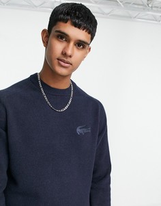 Джемпер с круглым вырезом Lacoste-Темно-синий