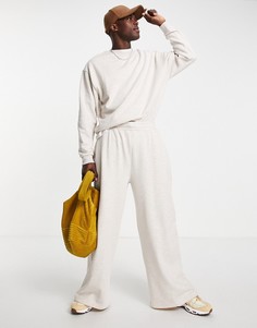 Бежевый меланжевый спортивный костюм в стиле oversized с джоггерами с широкими штанинами ASOS DESIGN-Светло-бежевый цвет
